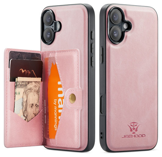 CaseMe JH-01 Apple iPhone 17 Hoesje met Magnetische Kaarthouder Roze afbeelding 11