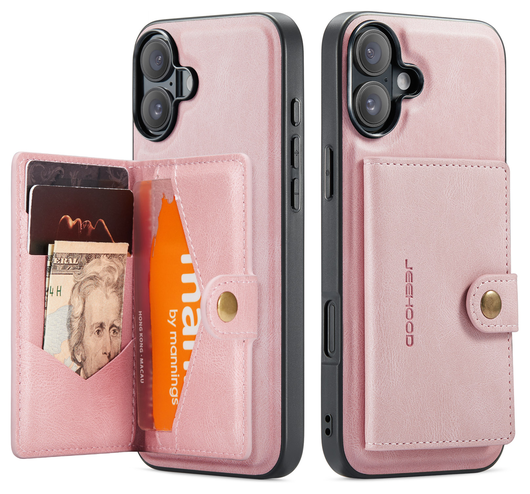 CaseMe JH-01 Apple iPhone 17 Hoesje met Magnetische Kaarthouder Roze afbeelding 12