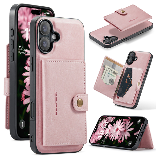 CaseMe JH-01 Apple iPhone 17 Hoesje met Magnetische Kaarthouder Roze afbeelding 13