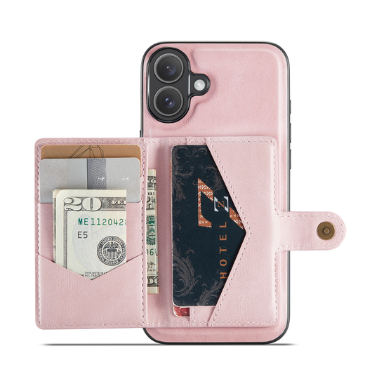 CaseMe JH-01 Apple iPhone 17 Hoesje met Magnetische Kaarthouder Roze afbeelding 14