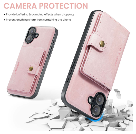 CaseMe JH-01 Apple iPhone 17 Hoesje met Magnetische Kaarthouder Roze afbeelding 6