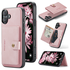 CaseMe JH-01 Apple iPhone 17 Hoesje met Magnetische Kaarthouder Roze afbeelding 2