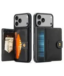 CaseMe JH-01 Apple iPhone 17 Pro Hoesje met Magnetische Kaarthouder Zwart afbeelding