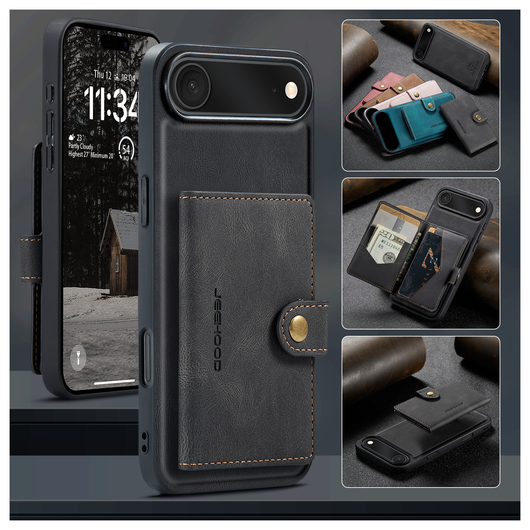 CaseMe JH-01 Apple iPhone Air Hoesje met Magnetische Kaarthouder Zwart afbeelding 11