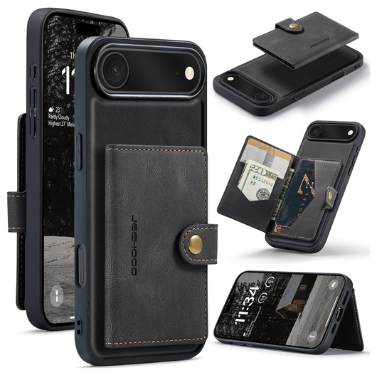 CaseMe JH-01 Apple iPhone Air Hoesje met Magnetische Kaarthouder Zwart afbeelding 3
