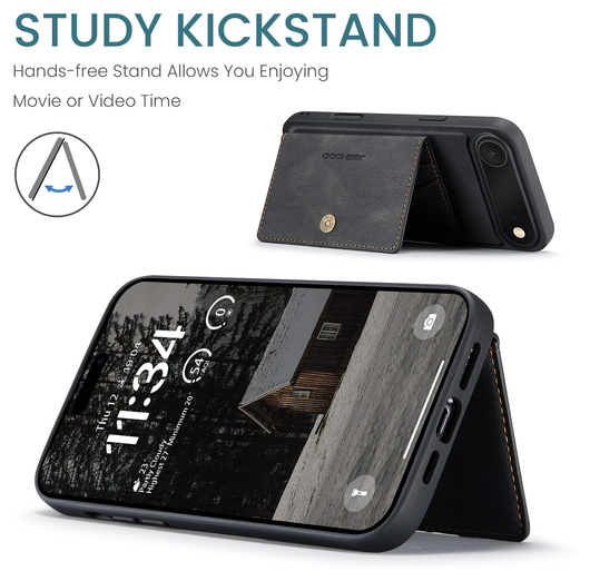 CaseMe JH-01 Apple iPhone Air Hoesje met Magnetische Kaarthouder Zwart afbeelding 8