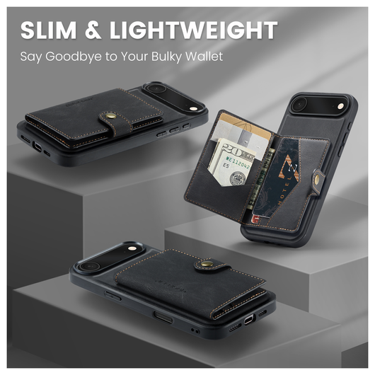 CaseMe JH-01 Apple iPhone Air Hoesje met Magnetische Kaarthouder Zwart afbeelding 9