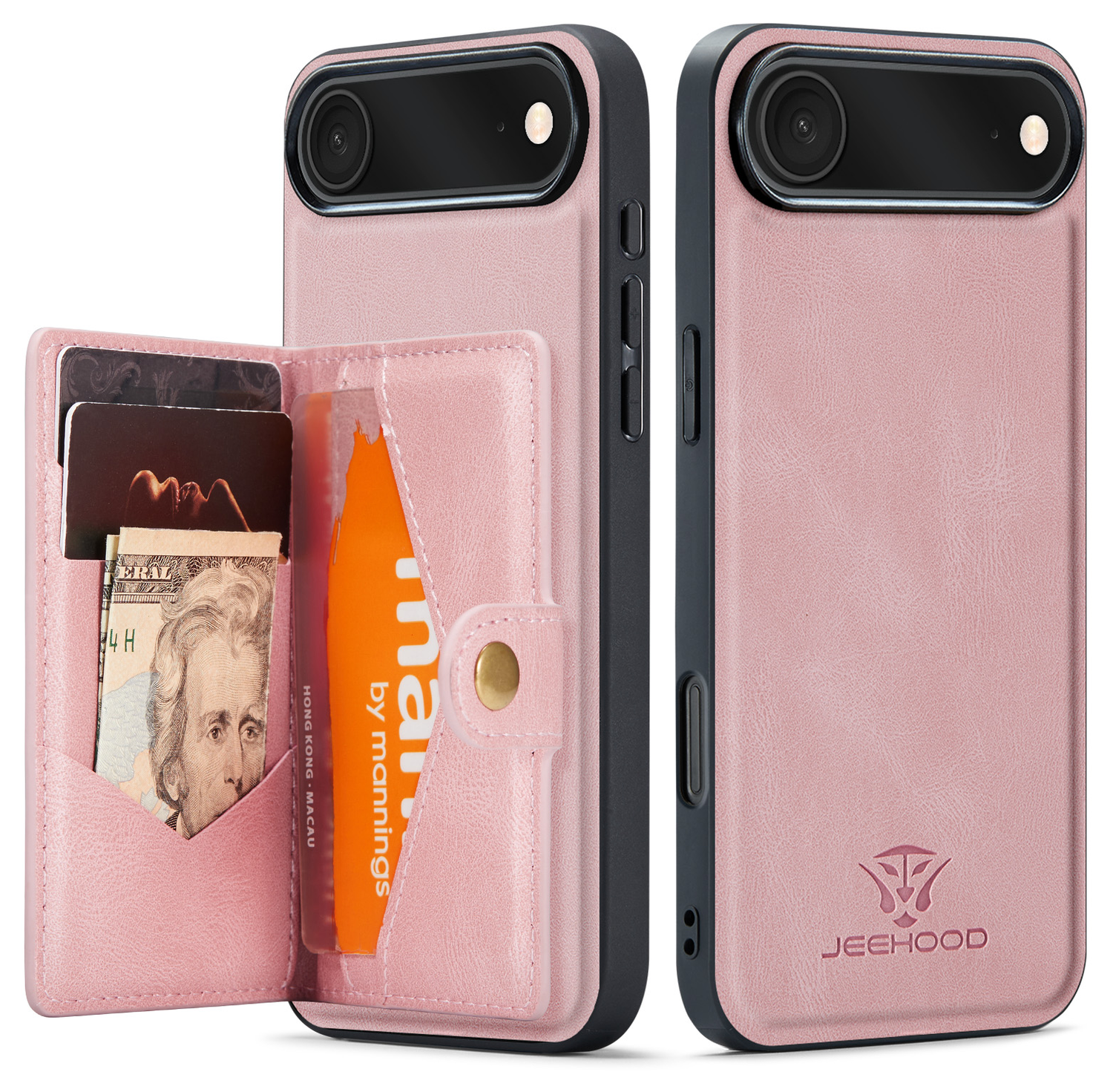 CaseMe JH-01 Apple iPhone Air Hoesje met Magnetische Kaarthouder Roze afbeelding 10