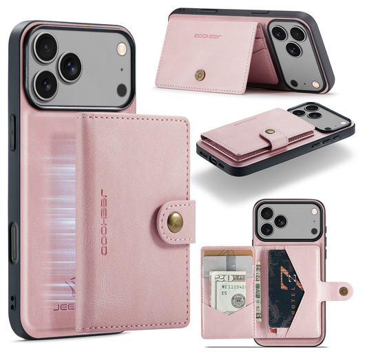 CaseMe JH-01 Apple iPhone 17 Pro Max Hoesje met Magnetische Kaarthouder Roze afbeelding 10