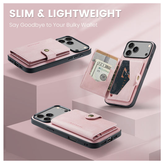 CaseMe JH-01 Apple iPhone 17 Pro Max Hoesje met Magnetische Kaarthouder Roze afbeelding 8