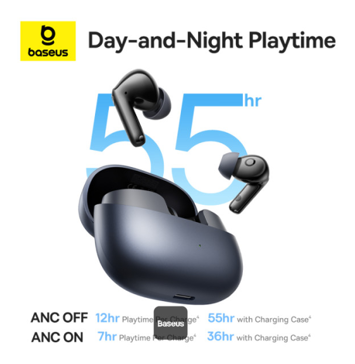 Baseus Bass BP1 Pro Draadloze Bluetooth Oordopjes Noise Cancelling Zwart afbeelding 11