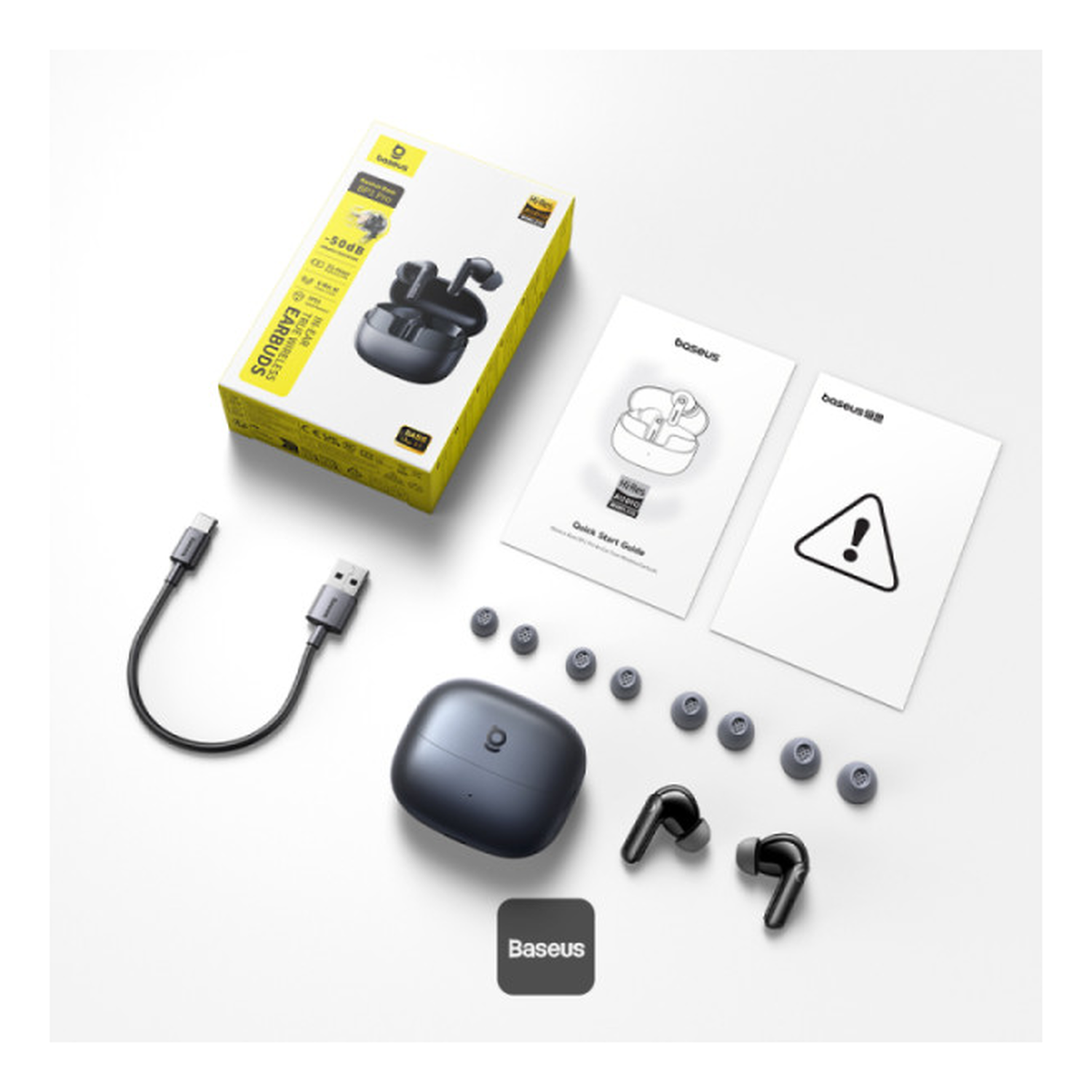 Baseus Bass BP1 Pro Draadloze Bluetooth Oordopjes Noise Cancelling Zwart afbeelding 14