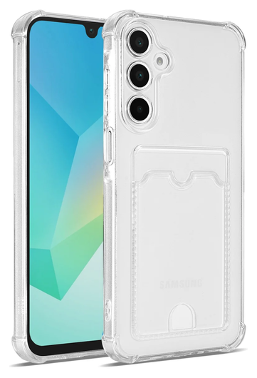 Samsung Galaxy A17 Hoesje Dun TPU met Pasjeshouder Back Cover Transparant afbeelding 1