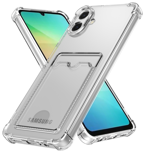 Samsung Galaxy A07 Hoesje Dun TPU met Pasjeshouder Back Cover Transparant afbeelding 2