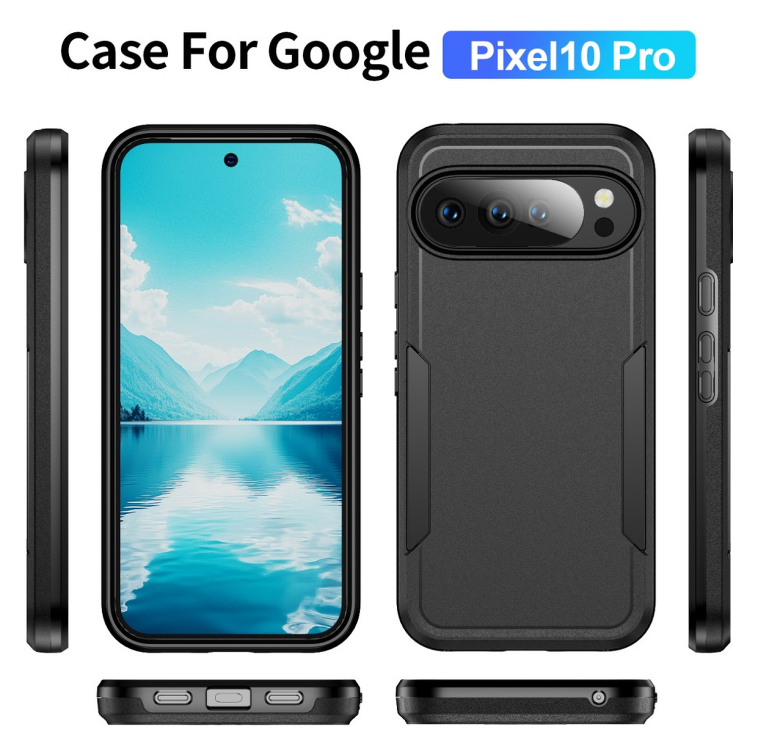 Google Pixel 10 / 10 Pro Hoesje Schokbestendige Hardcase Back Cover Zwart afbeelding 9