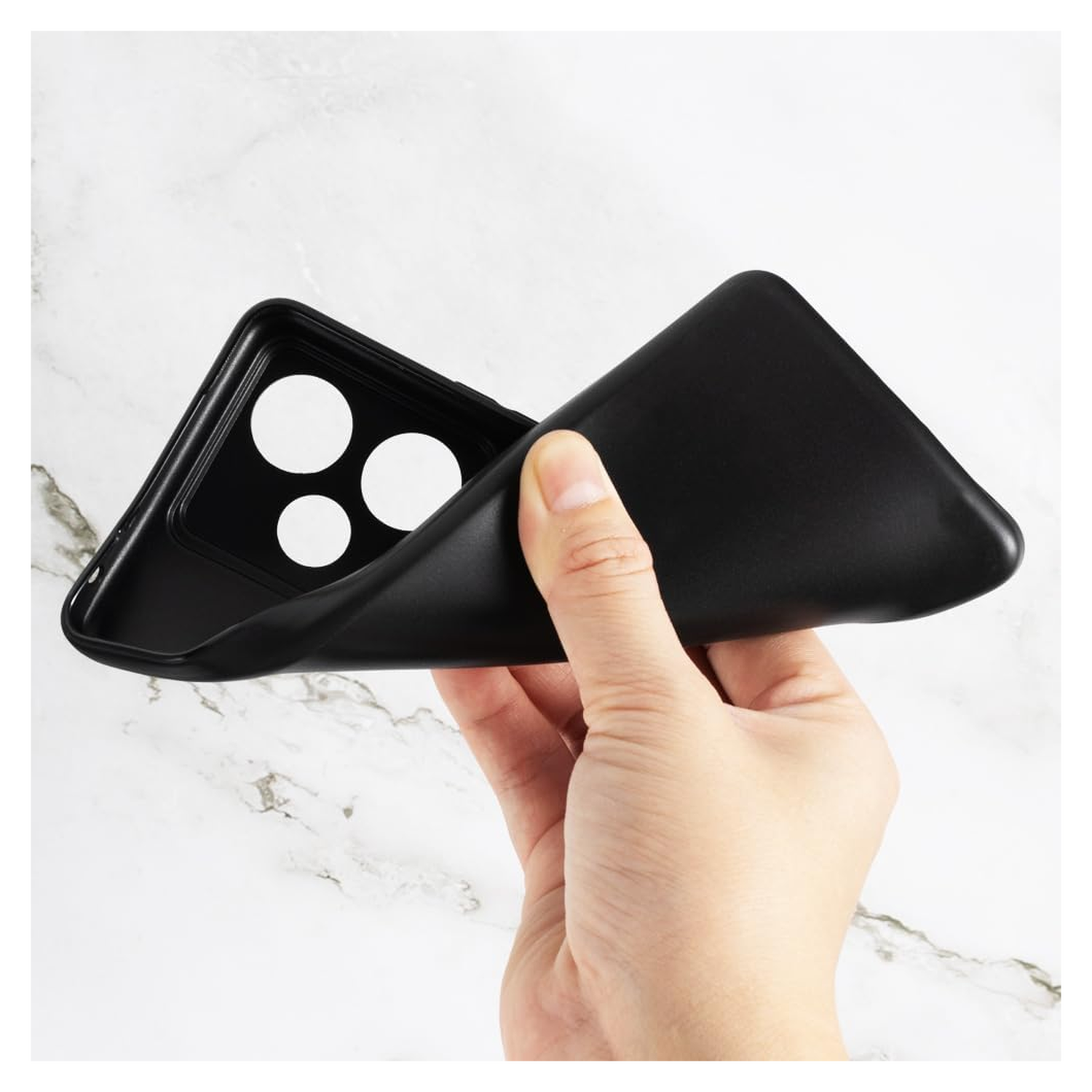 Realme GT 7 Hoesje Dun TPU Back Cover Matte Zwart afbeelding 3