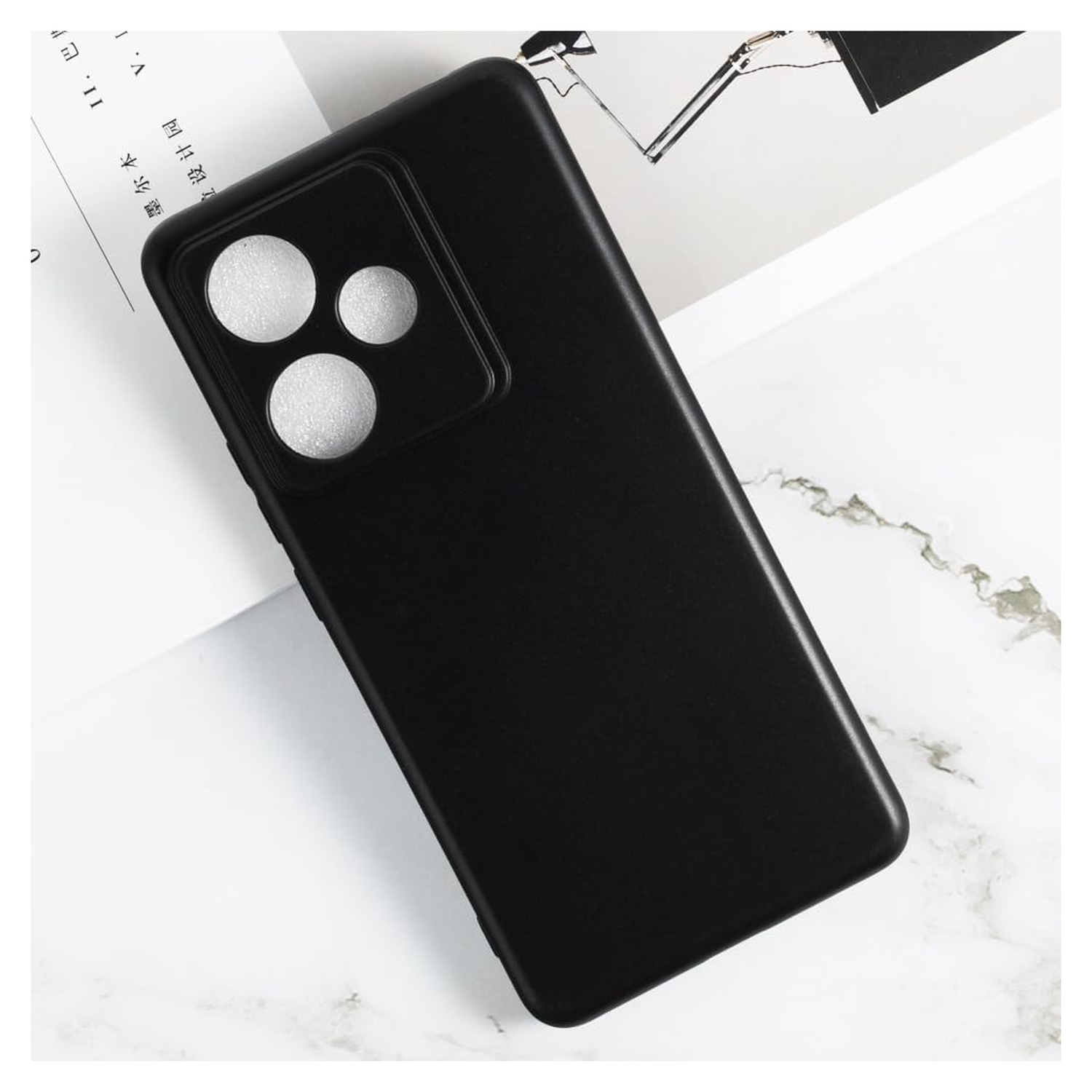 Realme GT 7T Hoesje Dun TPU Back Cover Matte Zwart afbeelding 6