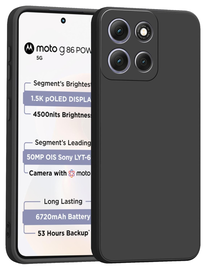 Motorola Moto G86 Hoesje Dun TPU Back Cover Matte Zwart afbeelding