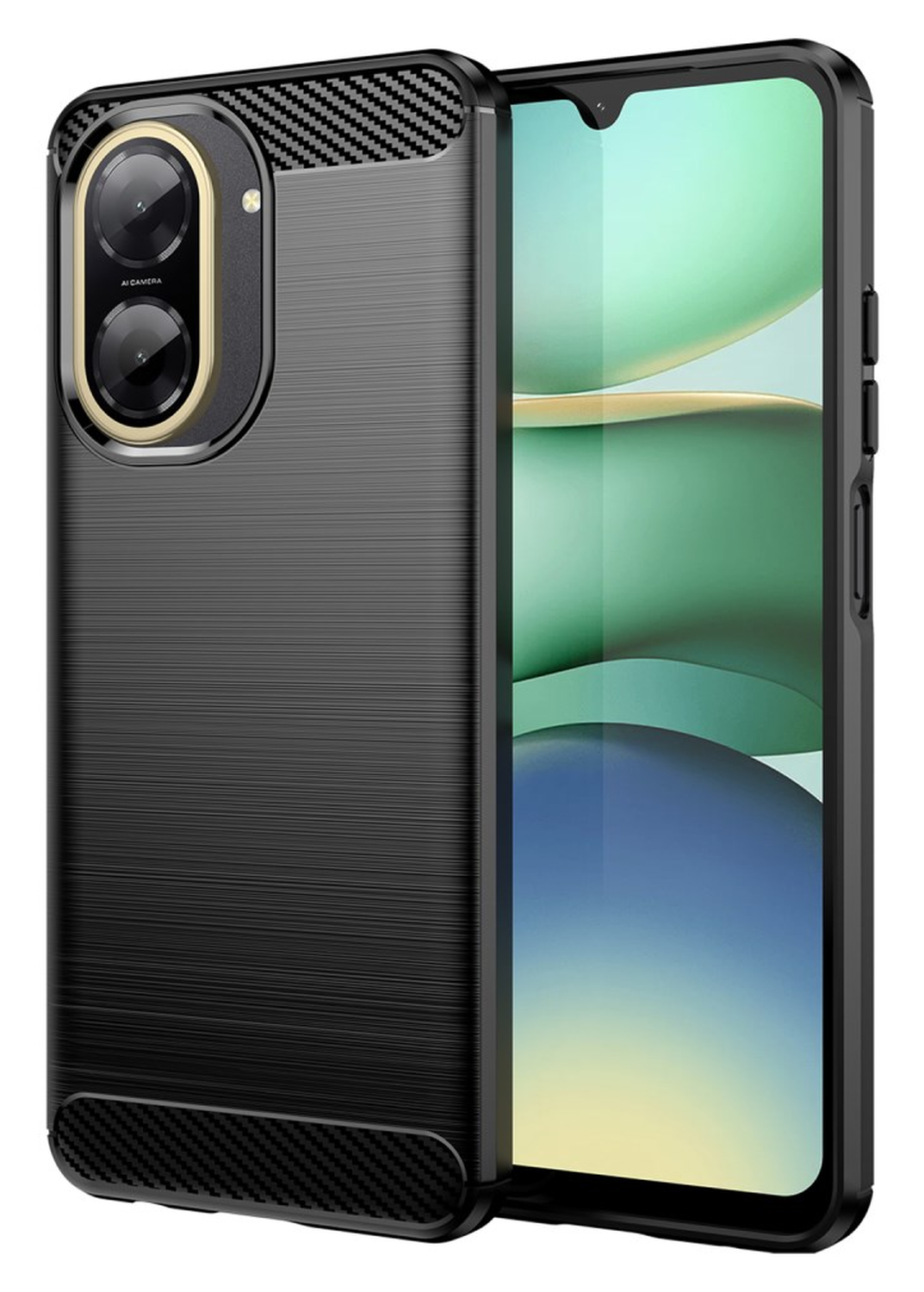 Xiaomi Redmi A5 Hoesje Geborsteld TPU Flexibele Back Cover Zwart afbeelding 1