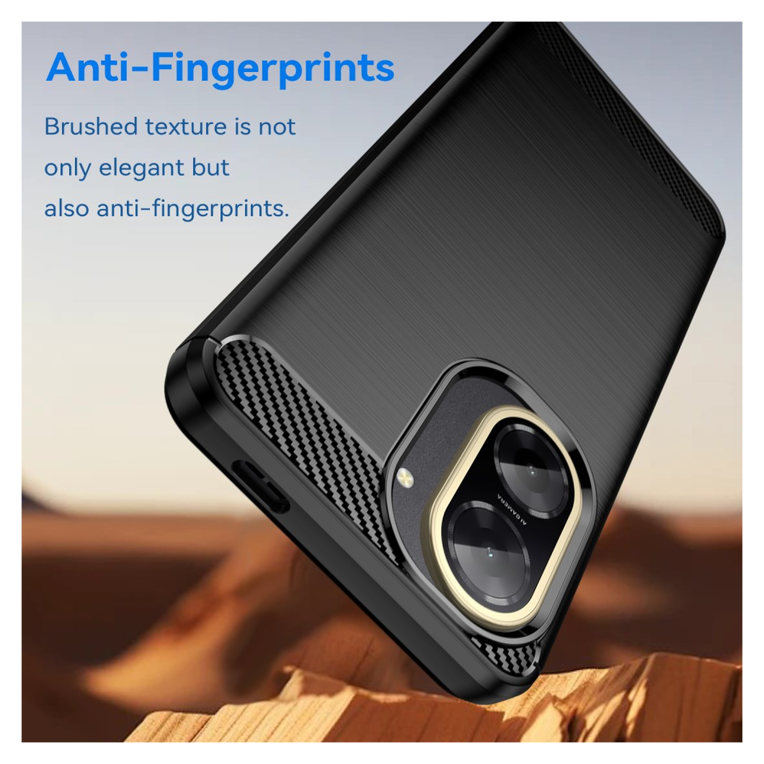 Xiaomi Redmi A5 Hoesje Geborsteld TPU Flexibele Back Cover Zwart afbeelding 4