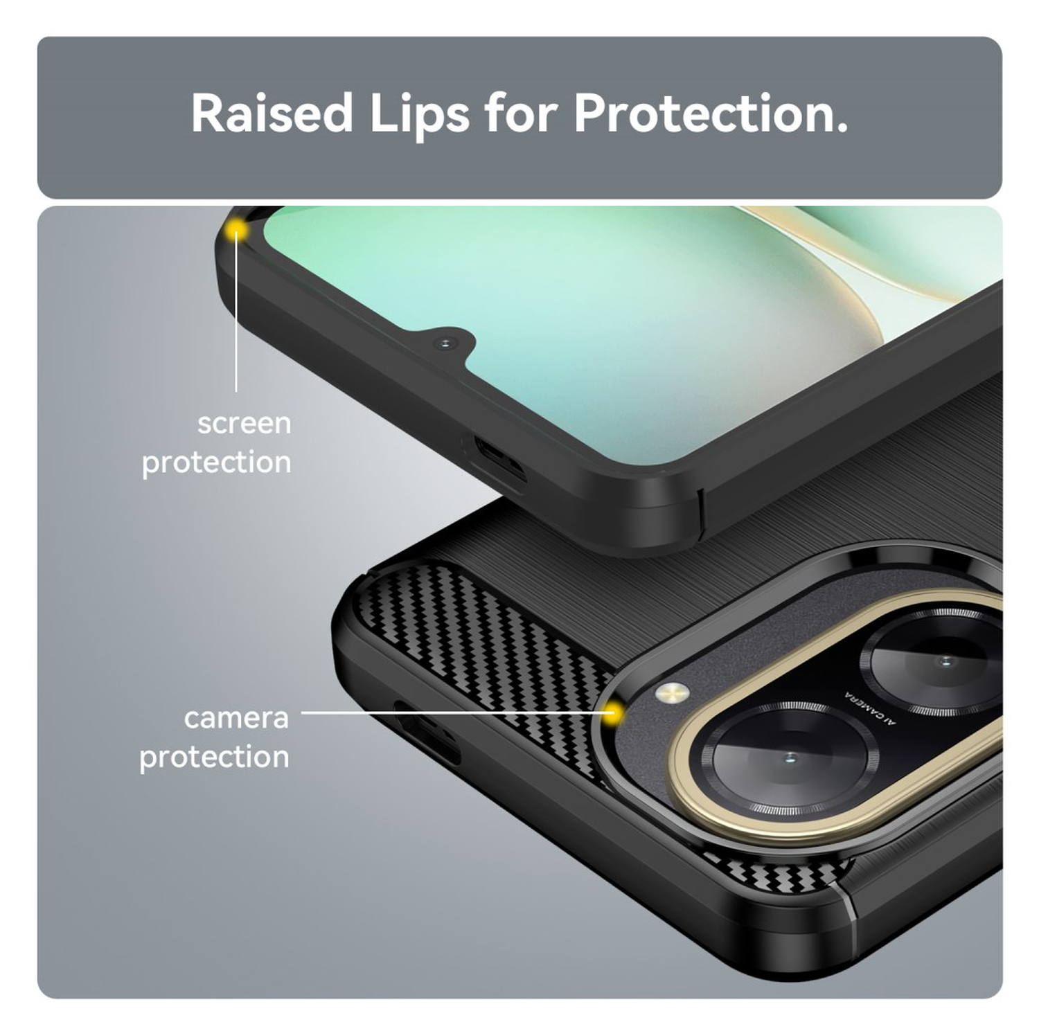 Xiaomi Redmi A5 Hoesje Geborsteld TPU Flexibele Back Cover Zwart afbeelding 7