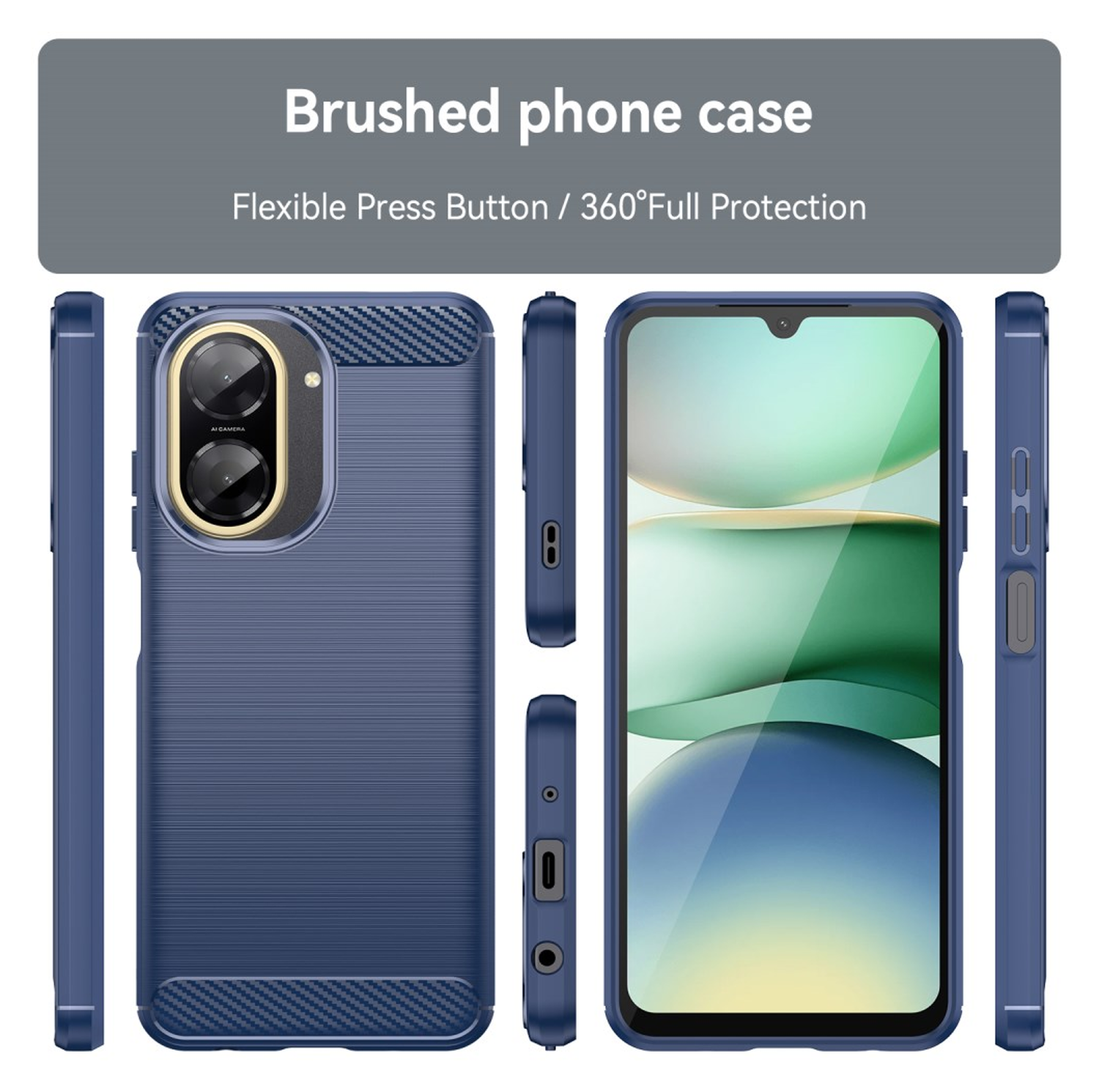 Xiaomi Redmi A5 Hoesje Geborsteld TPU Flexibele Back Cover Blauw afbeelding 8