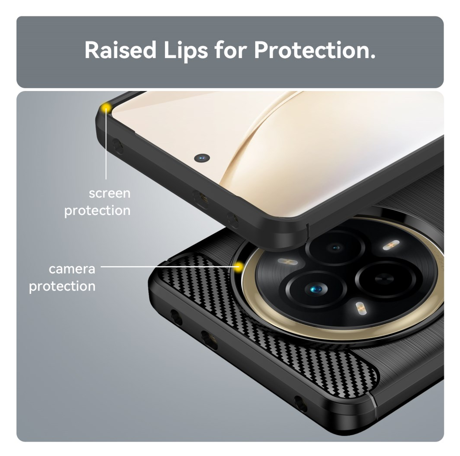 Realme 14 Pro Hoesje Geborsteld TPU Flexibele Back Cover Zwart afbeelding 7
