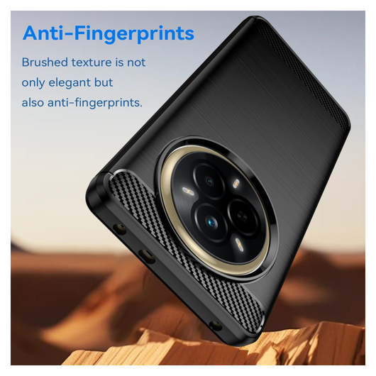 Realme 14 Pro Hoesje Geborsteld TPU Flexibele Back Cover Zwart afbeelding 4