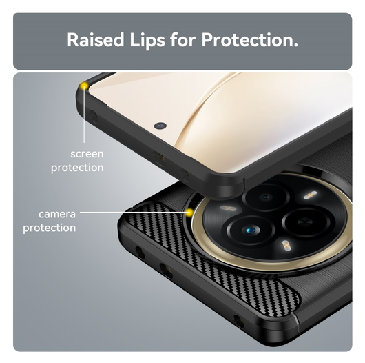 Realme 14 Pro Hoesje Geborsteld TPU Flexibele Back Cover Zwart afbeelding 7