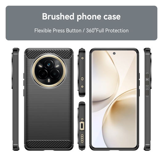 Realme 14 Pro Hoesje Geborsteld TPU Flexibele Back Cover Zwart afbeelding 8