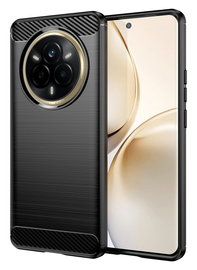 Realme 14 Pro Hoesje Geborsteld TPU Flexibele Back Cover Zwart afbeelding