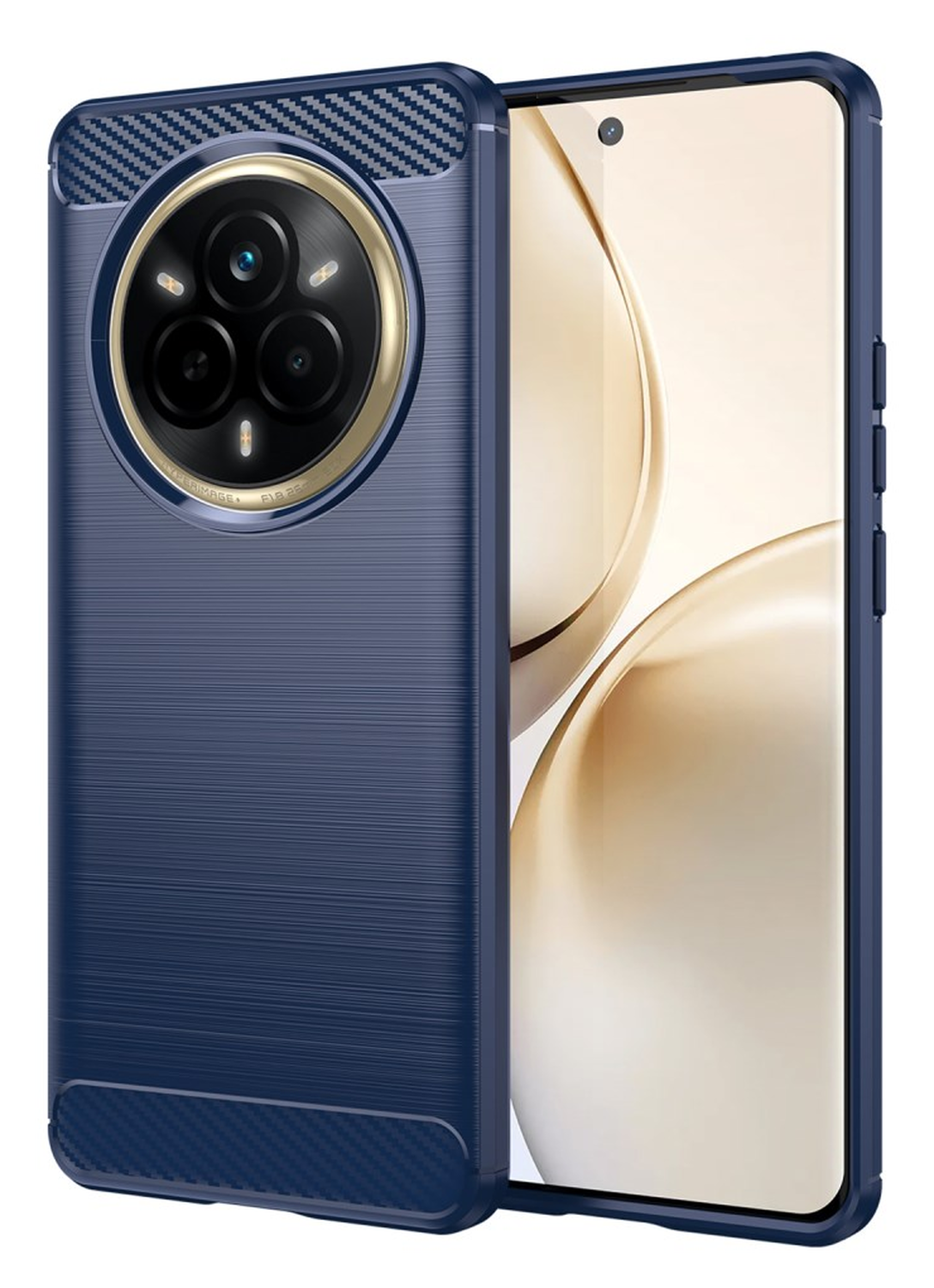 Realme 14 Pro Hoesje Geborsteld TPU Flexibele Back Cover Blauw afbeelding 1