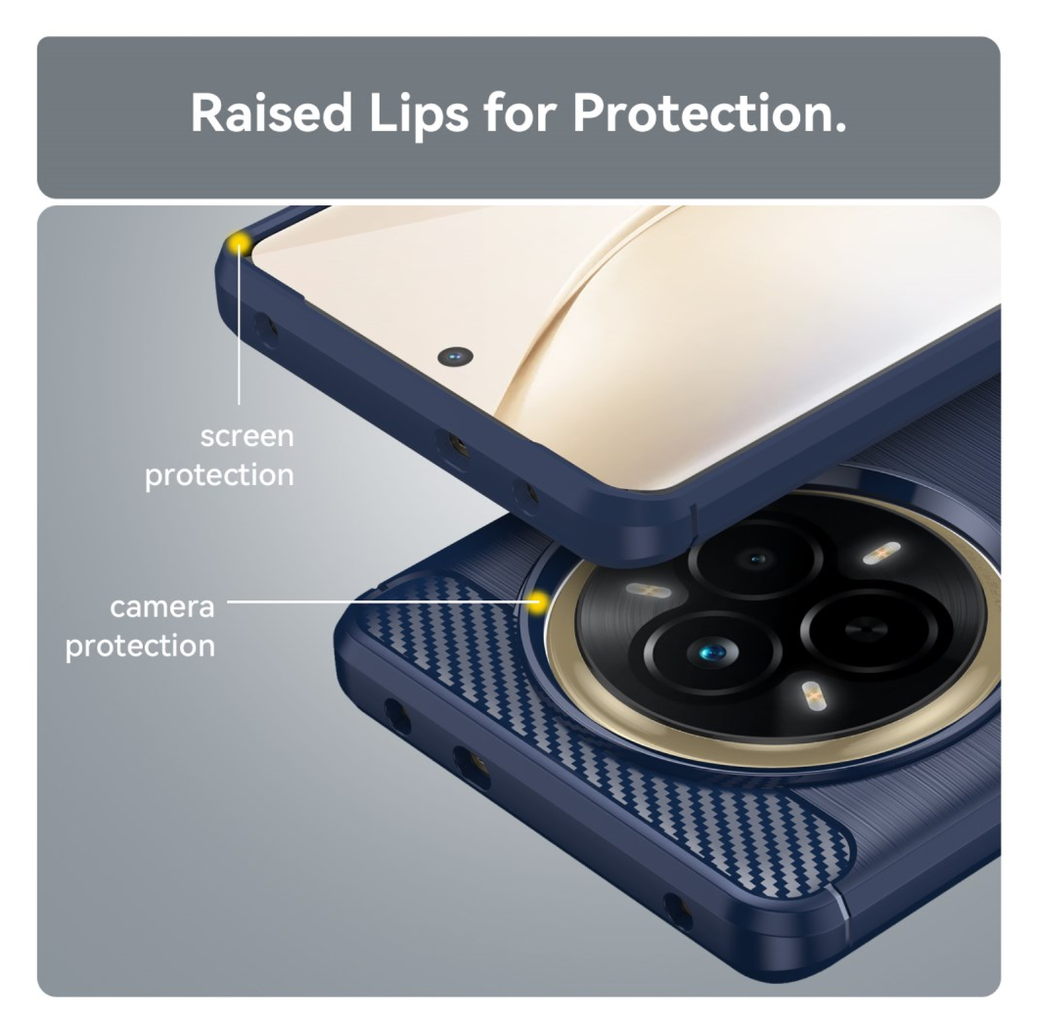Realme 14 Pro Hoesje Geborsteld TPU Flexibele Back Cover Blauw afbeelding 7