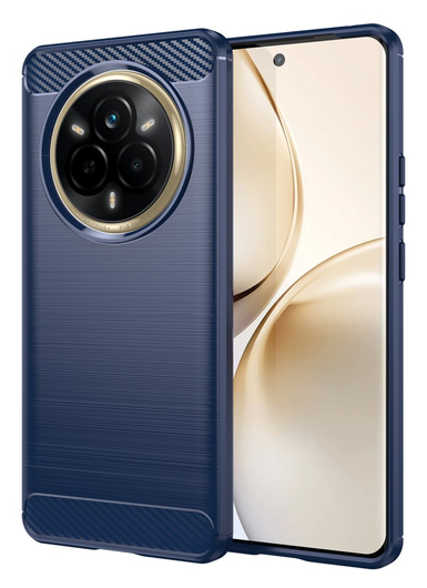 Realme 14 Pro Hoesje Geborsteld TPU Flexibele Back Cover Blauw afbeelding 1