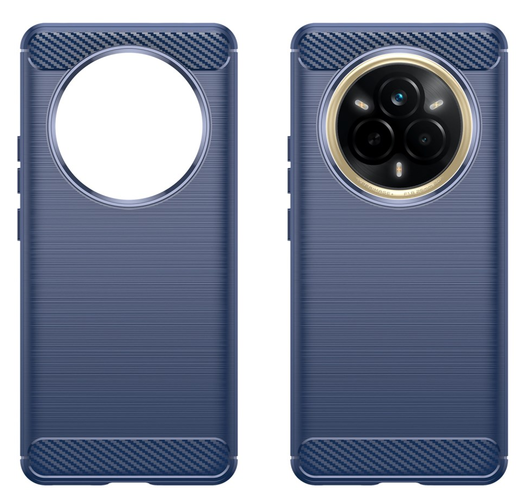 Realme 14 Pro Hoesje Geborsteld TPU Flexibele Back Cover Blauw afbeelding 2