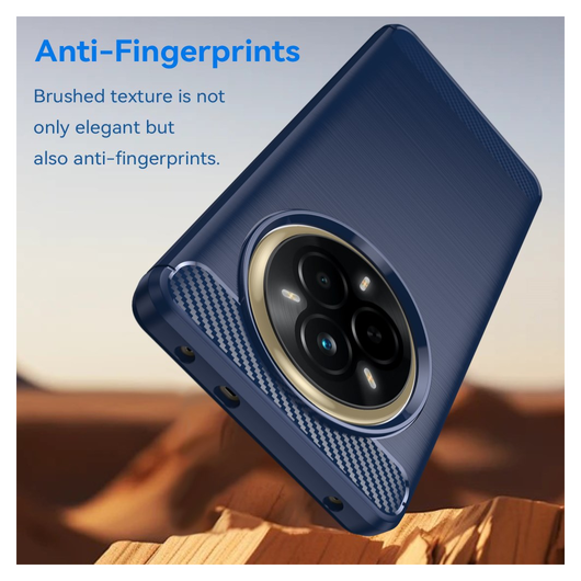 Realme 14 Pro Hoesje Geborsteld TPU Flexibele Back Cover Blauw afbeelding 4