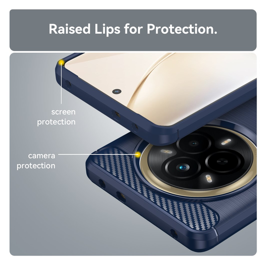 Realme 14 Pro Hoesje Geborsteld TPU Flexibele Back Cover Blauw afbeelding 7