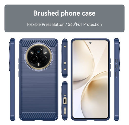 Realme 14 Pro Hoesje Geborsteld TPU Flexibele Back Cover Blauw afbeelding 8