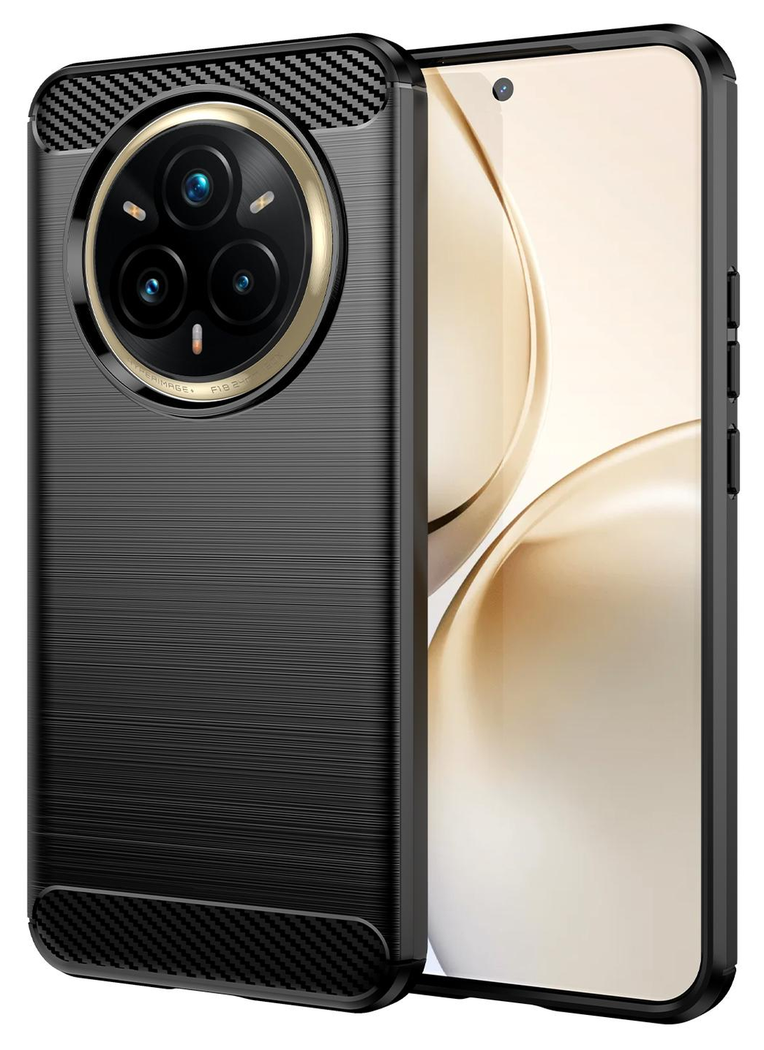 Realme 14 Pro Plus Hoesje Geborsteld TPU Flexibele Back Cover Zwart afbeelding 1