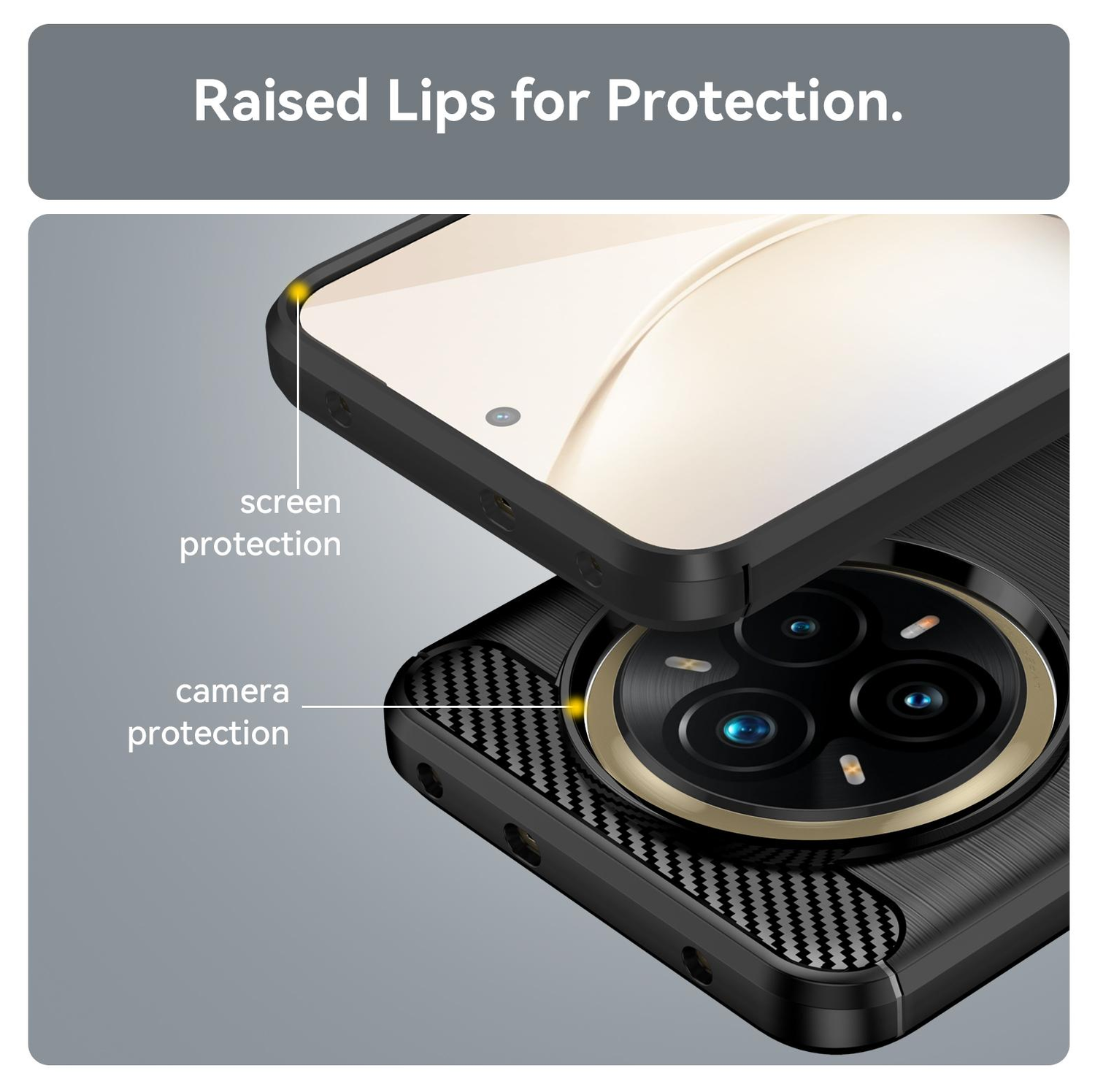 Realme 14 Pro Plus Hoesje Geborsteld TPU Flexibele Back Cover Zwart afbeelding 5