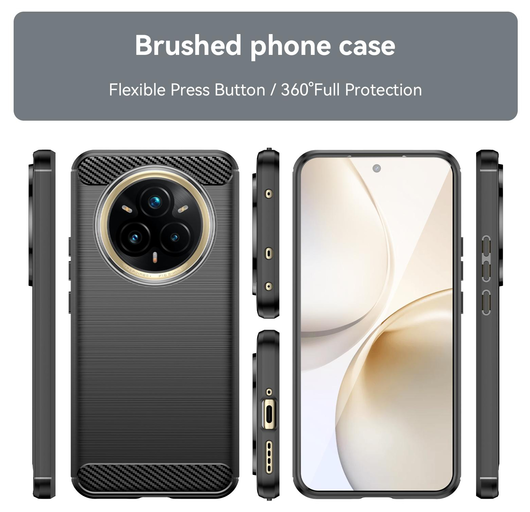 Realme 14 Pro Plus Hoesje Geborsteld TPU Flexibele Back Cover Zwart afbeelding 7