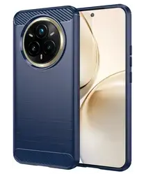 Realme 14 Pro Plus Hoesje Geborsteld TPU Flexibele Back Cover Blauw afbeelding