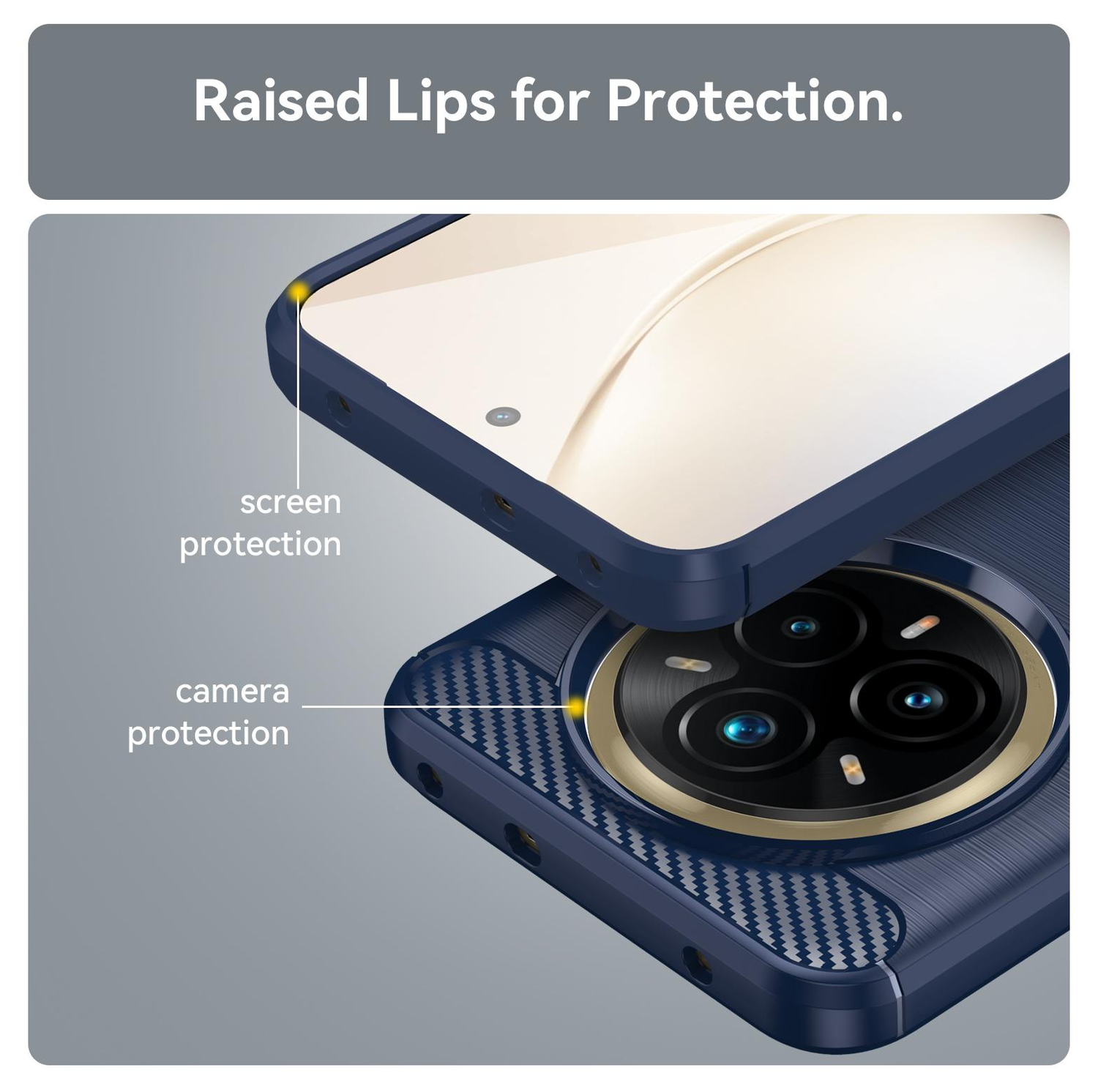 Realme 14 Pro Plus Hoesje Geborsteld TPU Flexibele Back Cover Blauw afbeelding 5