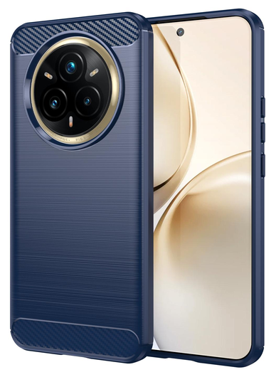 Realme 14 Pro Plus Hoesje Geborsteld TPU Flexibele Back Cover Blauw afbeelding 1