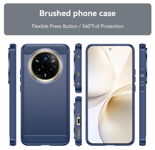 Realme 14 Pro Plus Hoesje Geborsteld TPU Flexibele Back Cover Blauw afbeelding 7