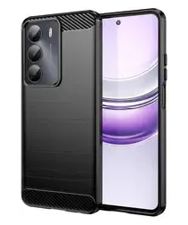 Realme 14X Hoesje Geborsteld TPU Flexibele Back Cover Zwart afbeelding