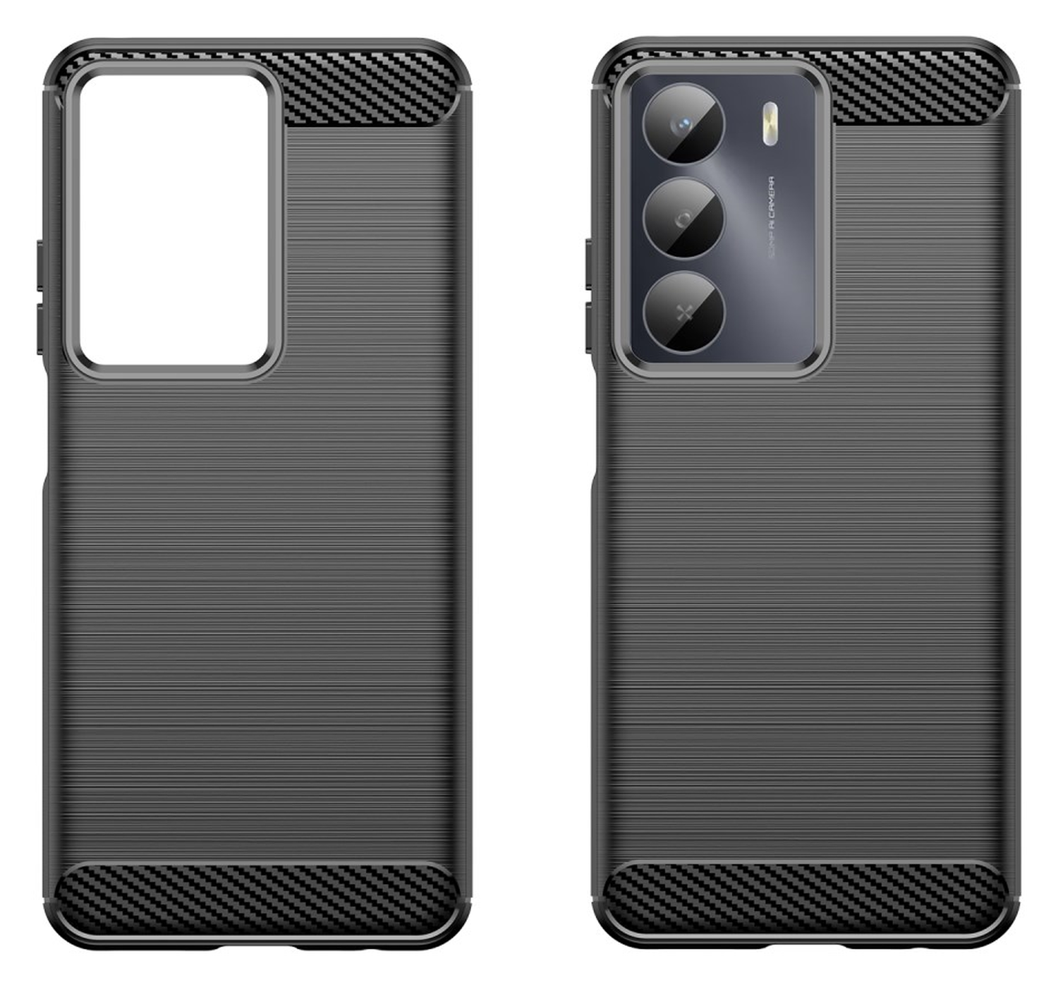 Realme 14X Hoesje Geborsteld TPU Flexibele Back Cover Zwart afbeelding 2