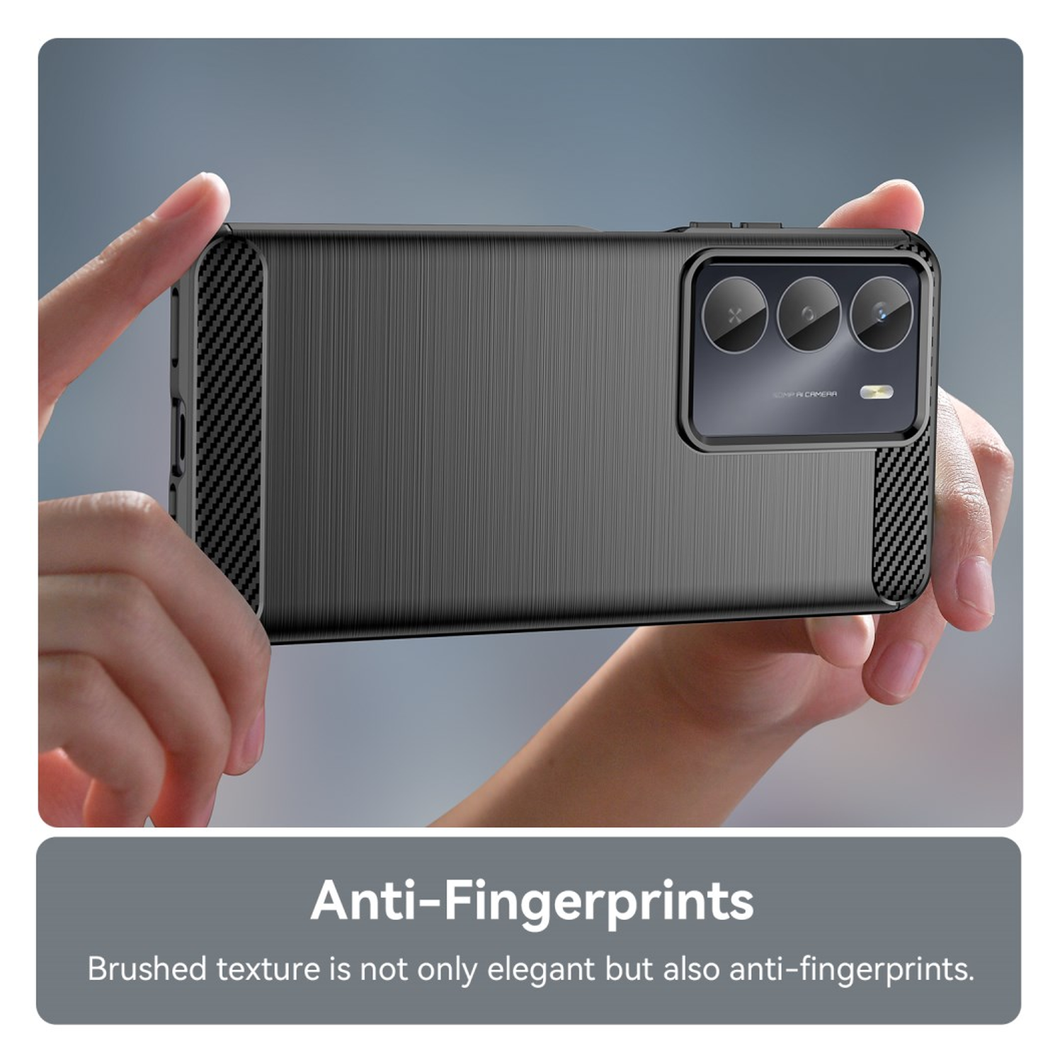 Realme 14X Hoesje Geborsteld TPU Flexibele Back Cover Zwart afbeelding 6