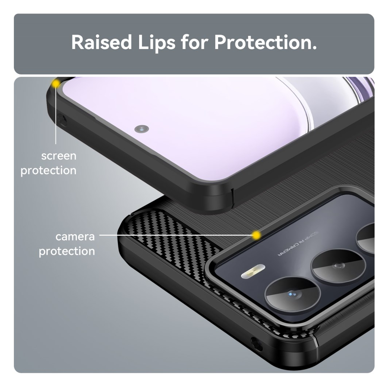 Realme 14X Hoesje Geborsteld TPU Flexibele Back Cover Zwart afbeelding 7