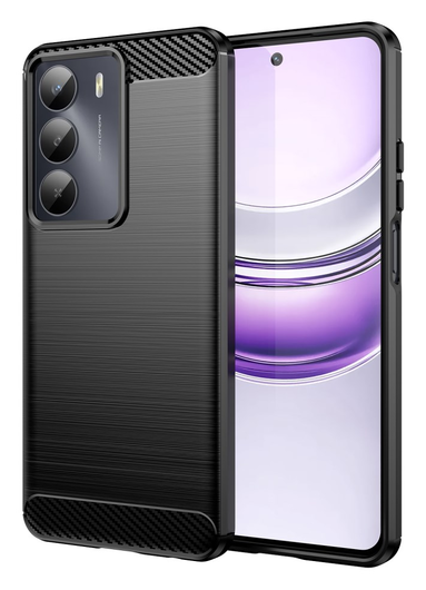 Realme 14X Hoesje Geborsteld TPU Flexibele Back Cover Zwart afbeelding 1